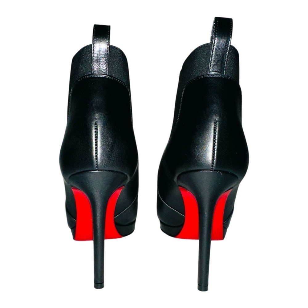 Christian Louboutin Crochinetta 100 Black Leather Ankle Boots Size 36.5 - Picture 8 of 15